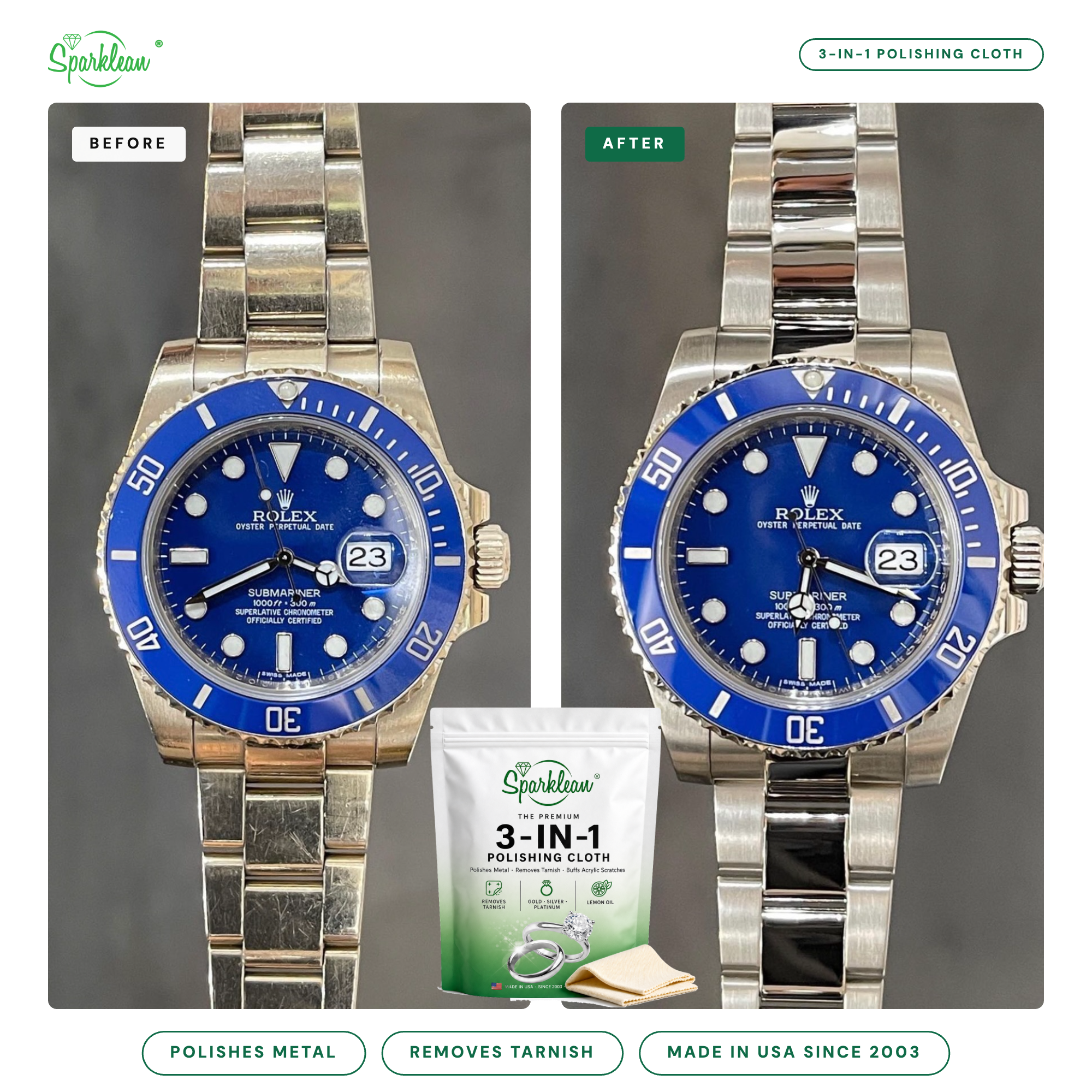 Sparklean® | Safe Cleaner for Rolex, Diamonds & Eyeglasses