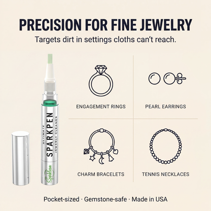 Sparkpen™ Sparklean — Caneta de Limpeza de Precisão para Anéis, Diamantes & Pedras Preciosas